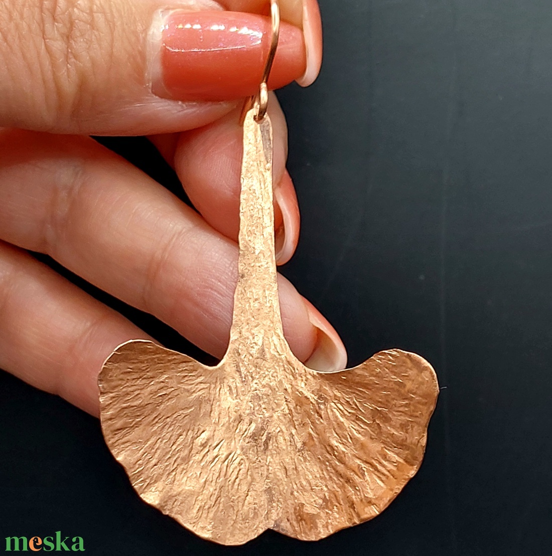 Különleges GINKGO BILOBA fülbevaló vörösrézből - ékszer - fülbevaló - lógó fülbevaló - Meska.hu Különleges GINKGO BILOBA fülbevaló vörösrézből - ékszer - fülbevaló - lógó fülbevaló - Meska.hu