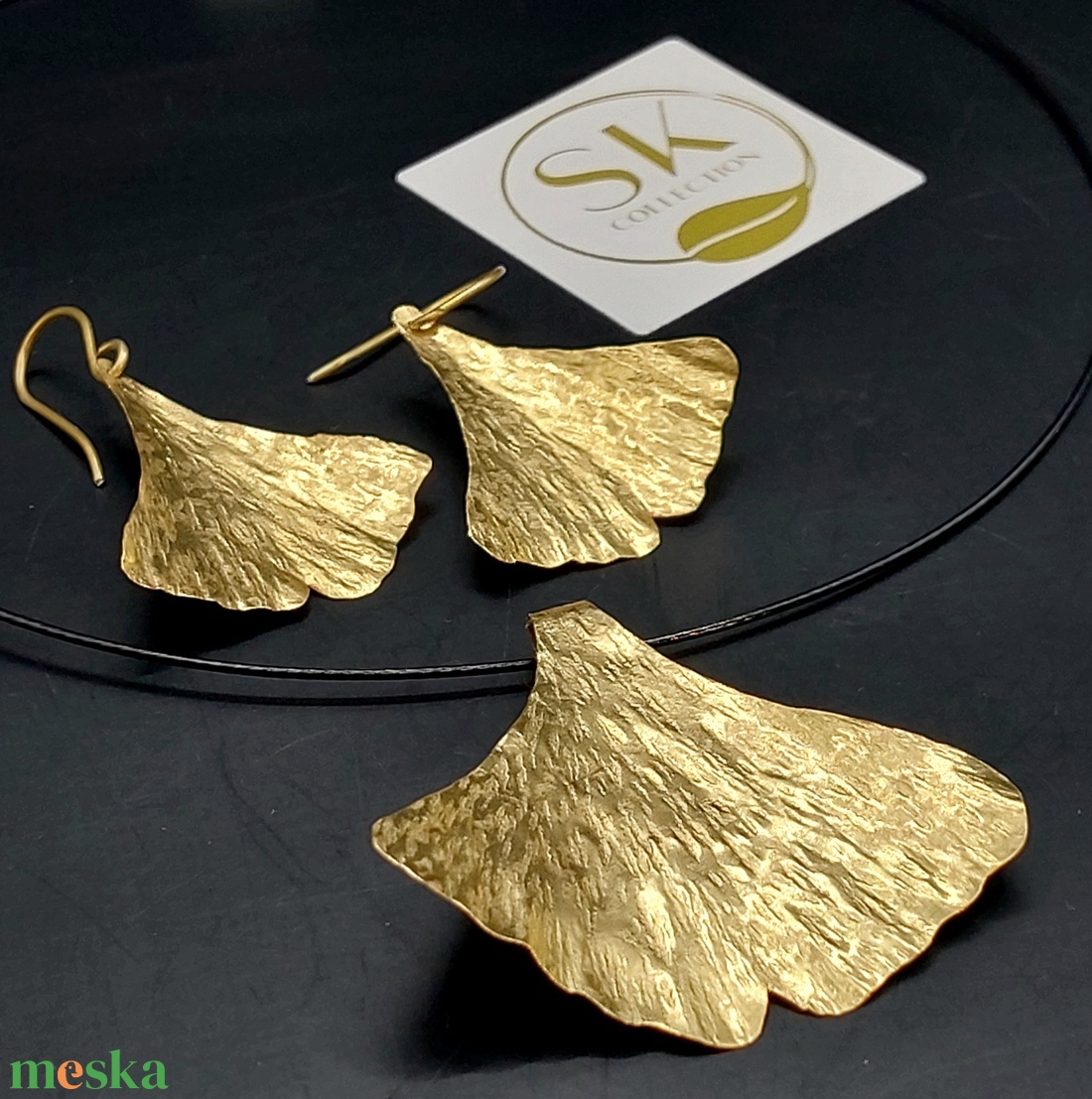 Ginkgo biloba ékszerszett sárgarézből - ékszer - ékszerszett - Meska.hu Ginkgo biloba ékszerszett sárgarézből - ékszer - ékszerszett - Meska.hu