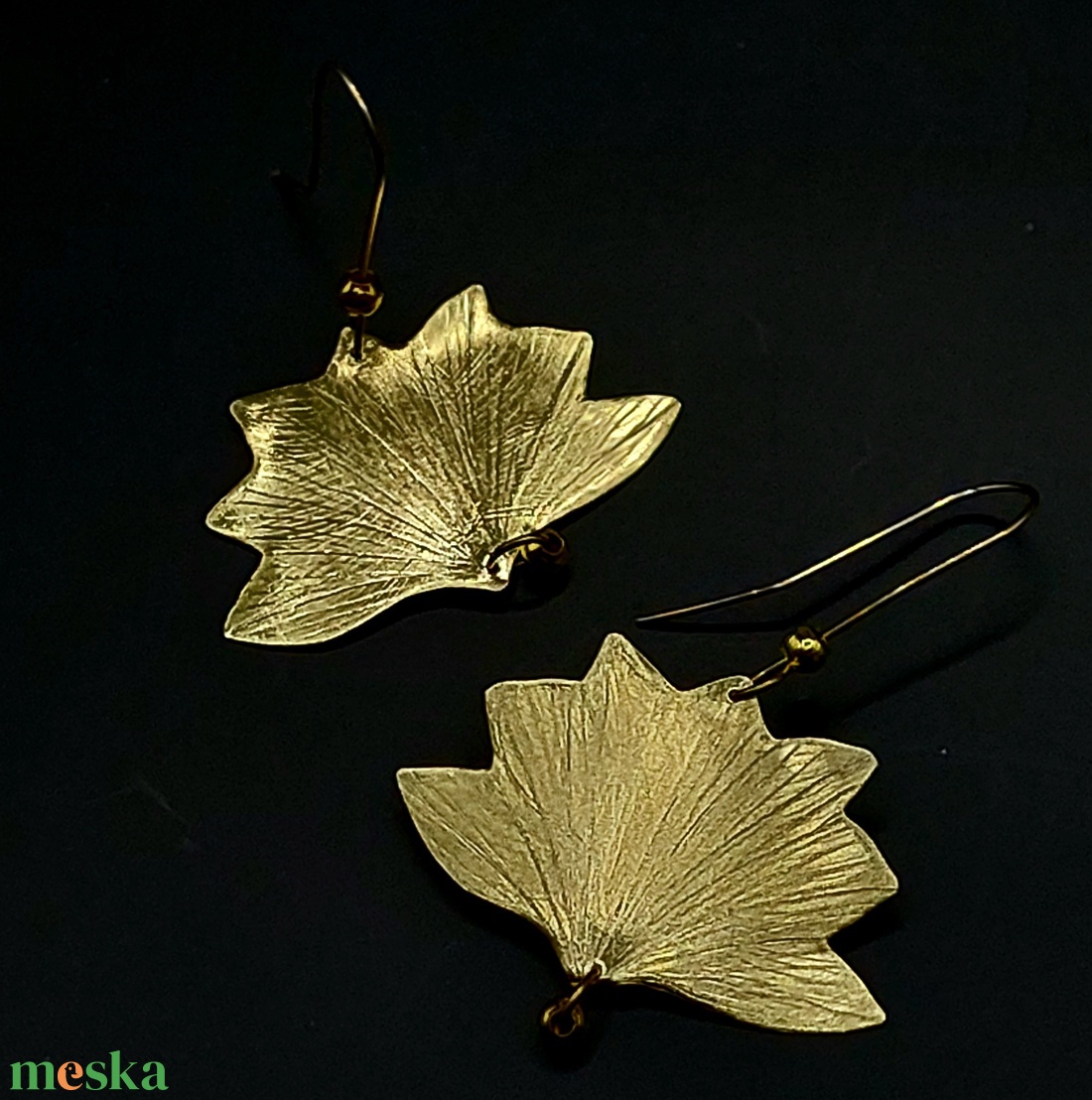 Különleges Lótuszvirág fülbevaló sárgarézből  - ékszer - fülbevaló - lógó fülbevaló - Meska.hu