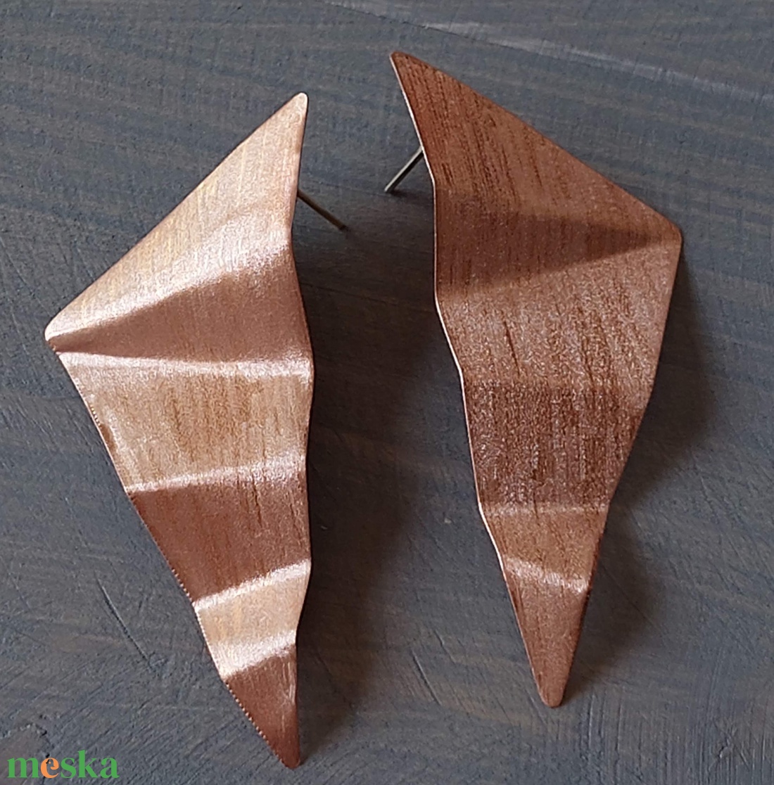 Geometrikus fülbevaló vörösrézből - ékszer - fülbevaló - pötty fülbevaló - Meska.hu Geometrikus fülbevaló vörösrézből - ékszer - fülbevaló - pötty fülbevaló - Meska.hu
