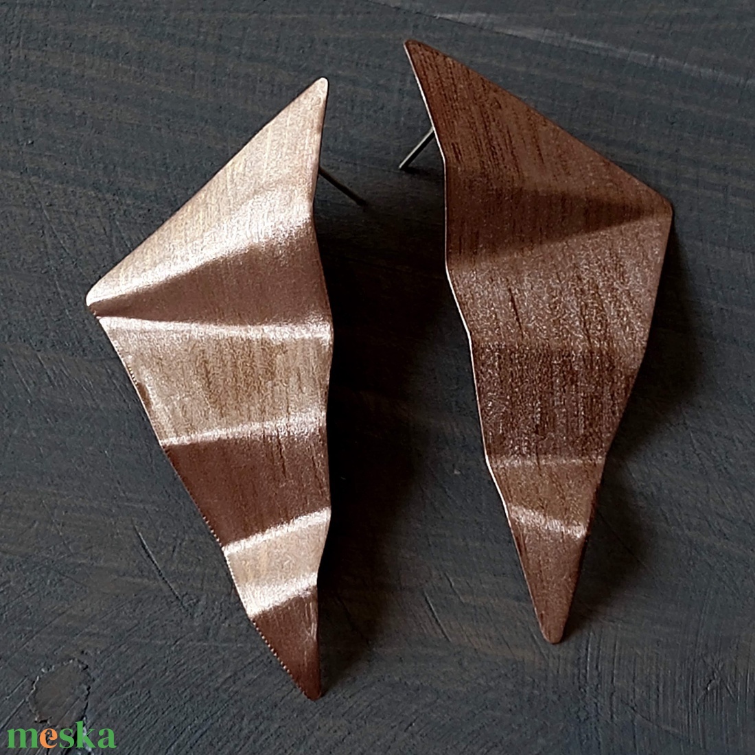 Geometrikus fülbevaló vörösrézből - ékszer - fülbevaló - pötty fülbevaló - Meska.hu Geometrikus fülbevaló vörösrézből - ékszer - fülbevaló - pötty fülbevaló - Meska.hu