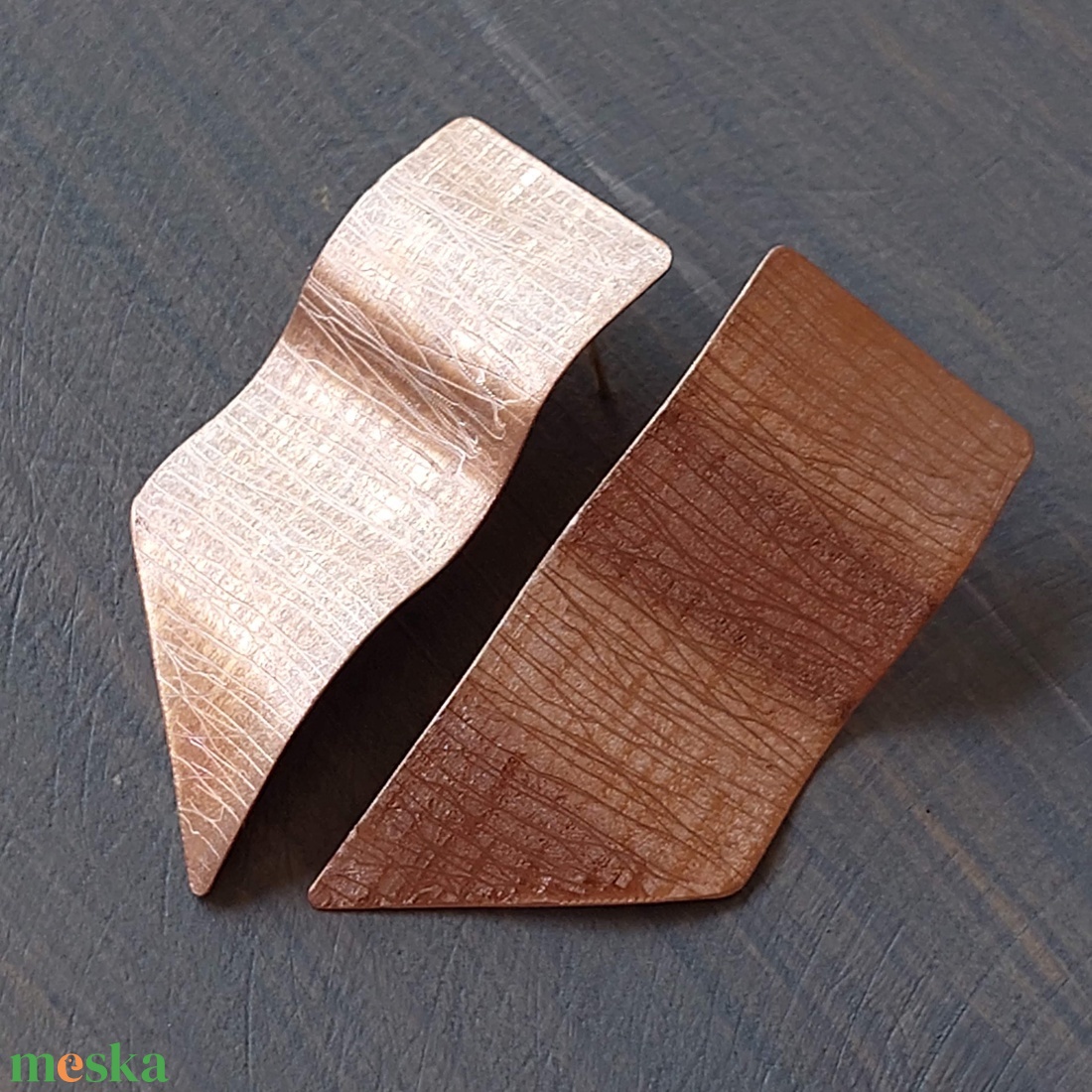 Geometrikus fülbevaló vörösrézből - ékszer - fülbevaló - pötty fülbevaló - Meska.hu Geometrikus fülbevaló vörösrézből - ékszer - fülbevaló - pötty fülbevaló - Meska.hu