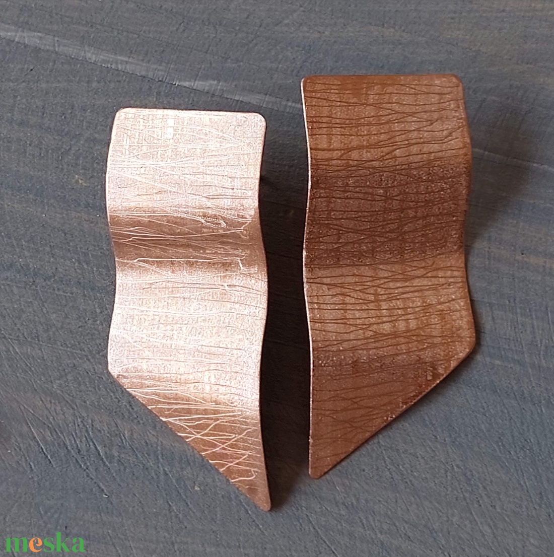 Geometrikus fülbevaló vörösrézből - ékszer - fülbevaló - pötty fülbevaló - Meska.hu Geometrikus fülbevaló vörösrézből - ékszer - fülbevaló - pötty fülbevaló - Meska.hu