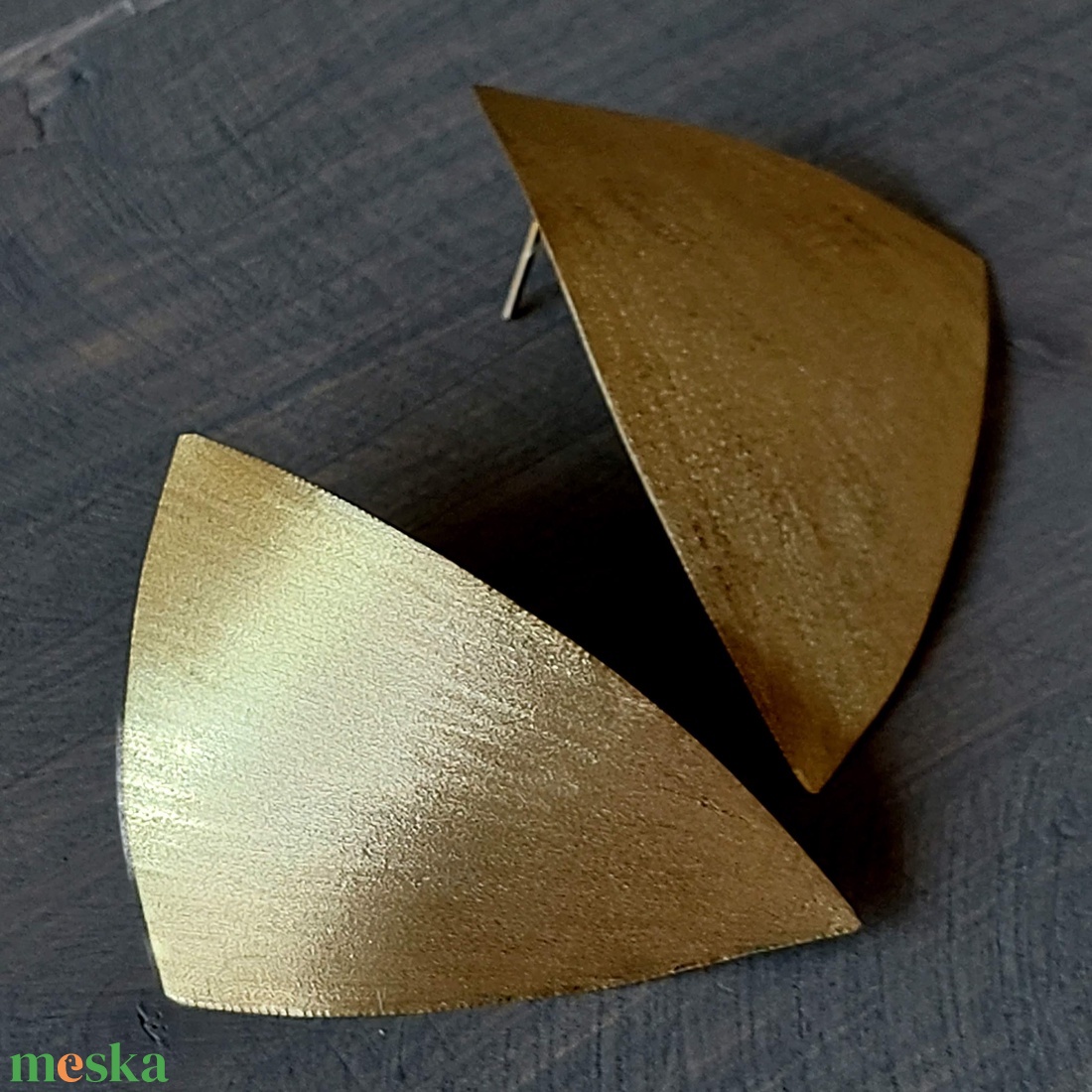 Geometrikus fülbevaló sárgarézből - ékszer - fülbevaló - pötty fülbevaló - Meska.hu Geometrikus fülbevaló sárgarézből - ékszer - fülbevaló - pötty fülbevaló - Meska.hu