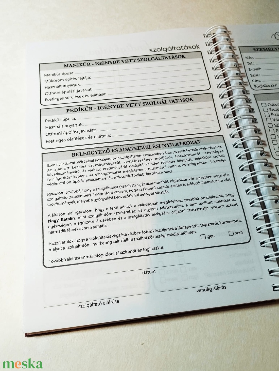 ÚJ! Pedikűr és Manikűr - Kéz és Lábápoló - Vendégkarton  - otthon & életmód - papír, írószer - jegyzetfüzet & napló - Meska.hu