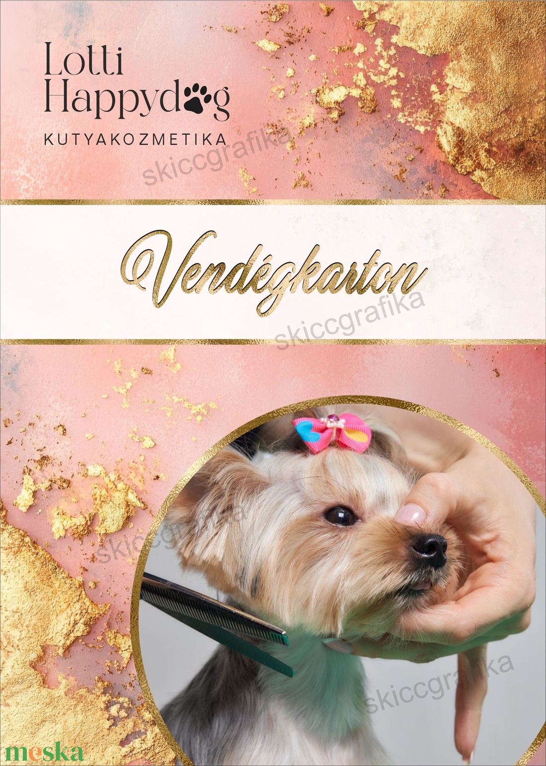 ÚJ! Kutyakozmetika - Vendégkarton  - otthon & életmód - papír, írószer - jegyzetfüzet & napló - Meska.hu