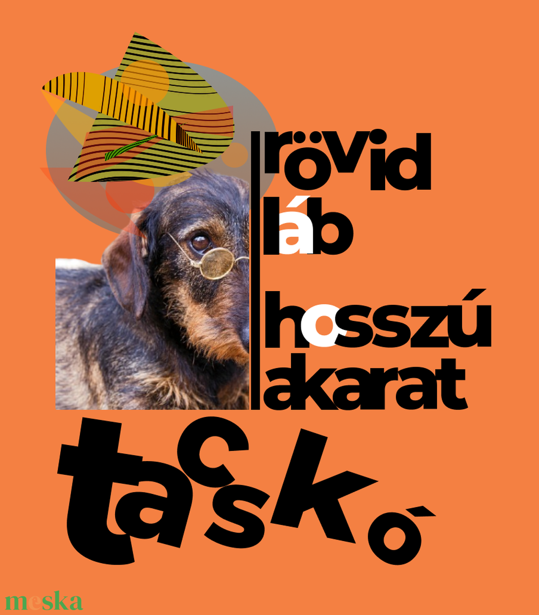 Tacskó póló- Szemüveges tacsi - ruha & divat - férfi ruha - póló - Meska.hu