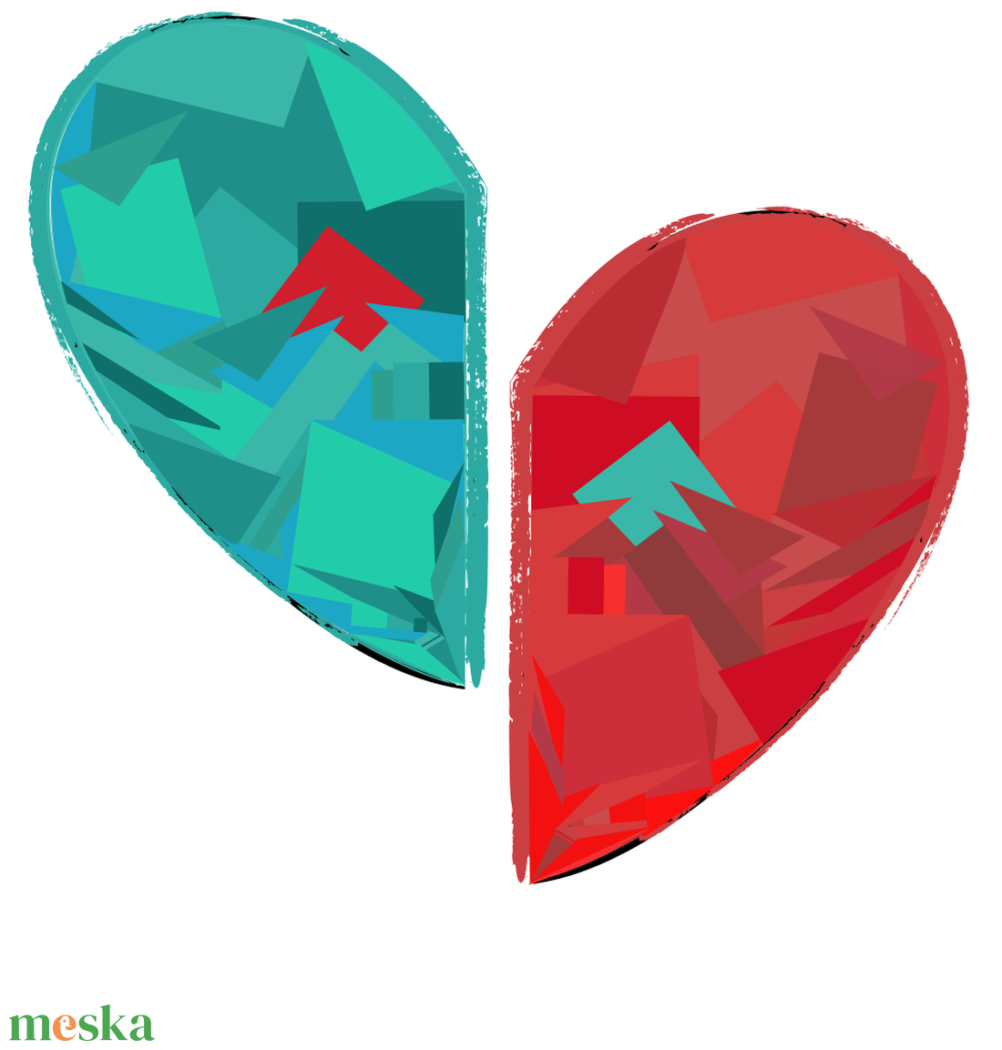 Valentin-napi páros póló - ruha & divat - páros szett - női-férfi páros szett - Meska.hu