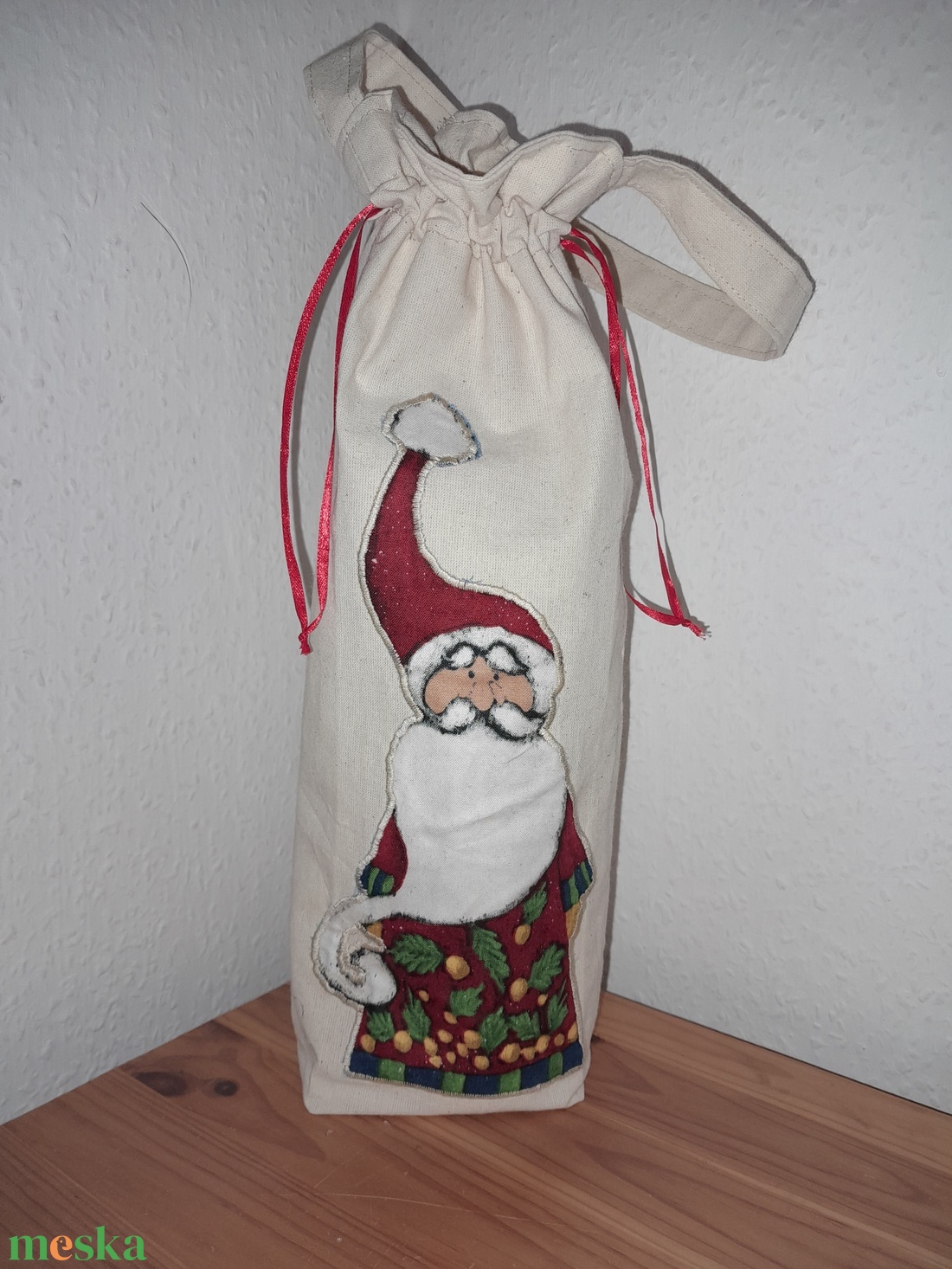 Hímzett üveg ajándék táska - otthon & életmód - konyhafelszerelés, tálalás - italos kellékek - Meska.hu