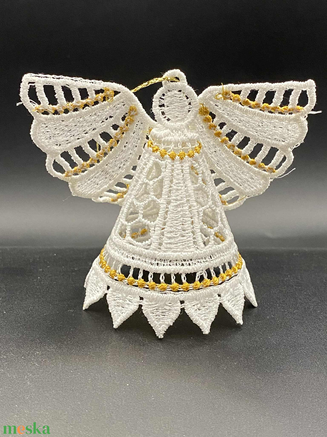 Csipke Angyalka - karácsony - karácsonyi lakásdekoráció - karácsonyfadíszek - Meska.hu