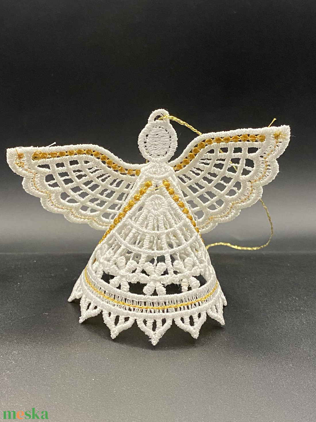 Csipke Angyalka - karácsony - karácsonyi lakásdekoráció - karácsonyfadíszek - Meska.hu