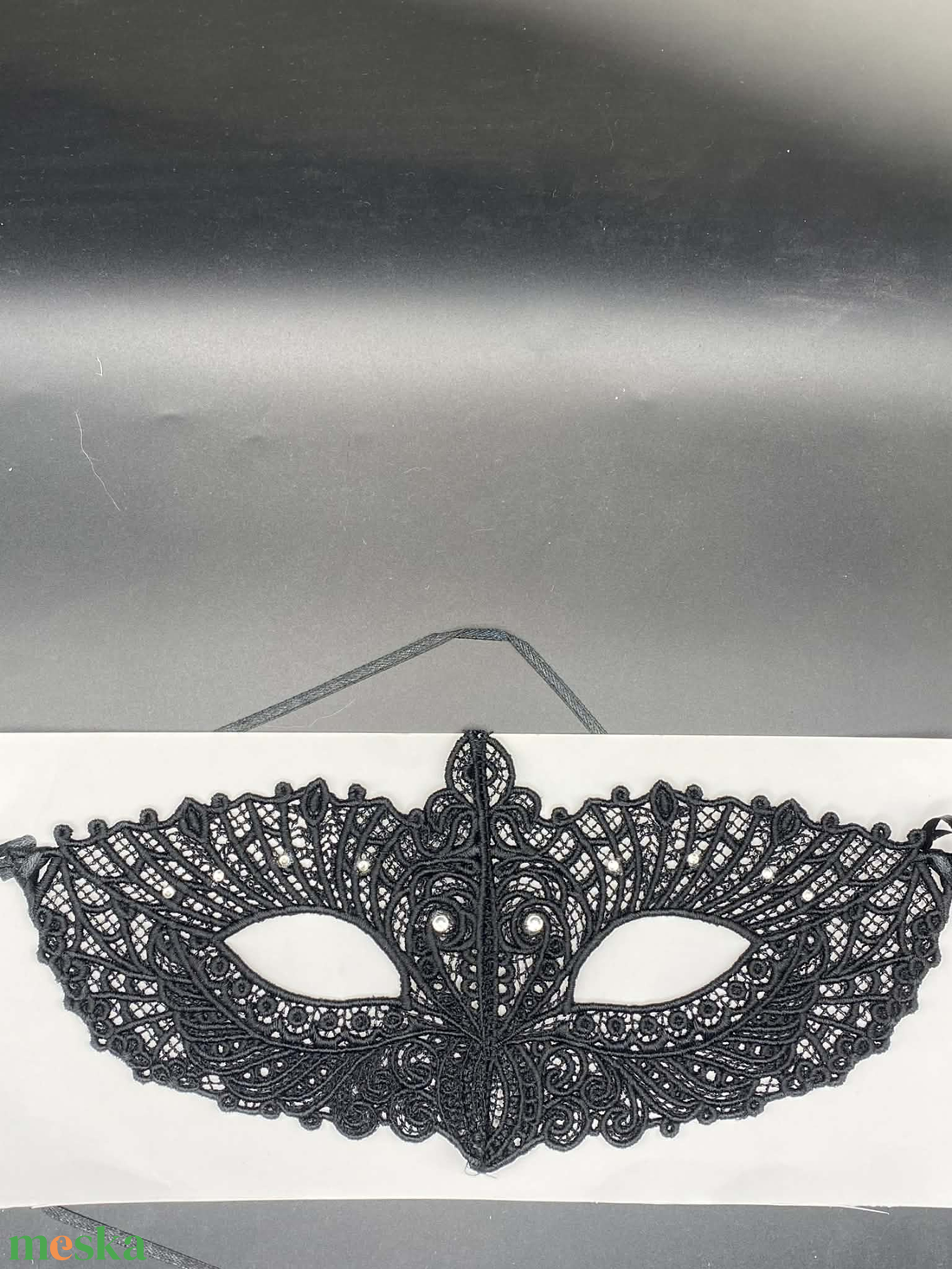 Elegáns fekete csipke álarc � velencei stílusú maszk alkalmakra - ruha & divat - jelmez & álarc - álarc - Meska.hu