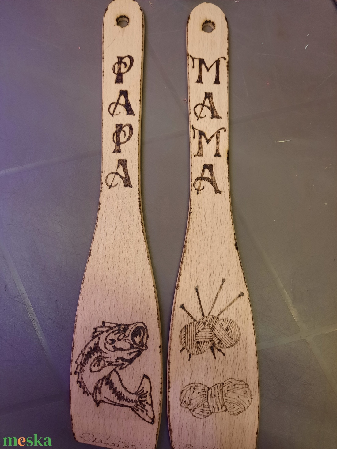 Pirogravírozott fakanál - otthon & életmód - dekoráció - kép & falikép - fából készült kép - Meska.hu