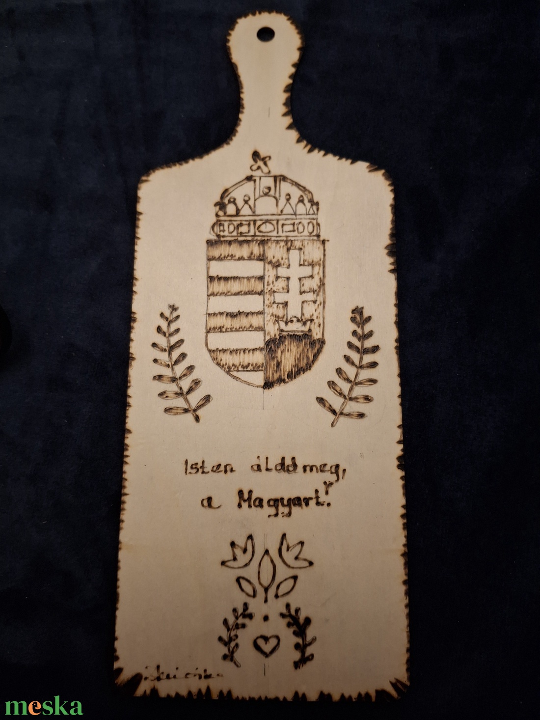 Isten, áldd meg a magyart! � Kézzel égetett, címeres dísztábla a hazaszeretet jegyében �� - otthon & életmód - dekoráció - dísztárgy - Meska.hu