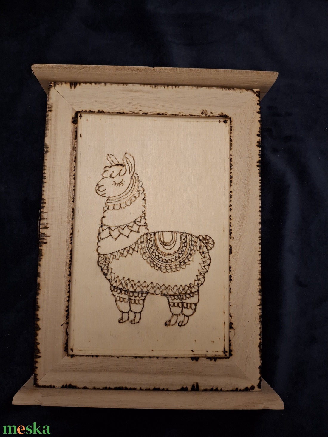 No Prob-Llama � Kézzel égetett, egyedi fali kulcsszekrény �� - otthon & életmód - dekoráció - fali és függő dekoráció - fali kulcstartó - Meska.hu