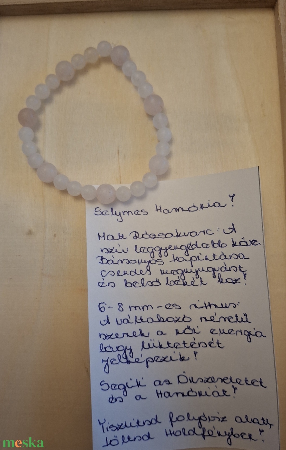 Selymes Harmónia � Matt Rózsakvarc karkötő (6-8 mm) � - ékszer - karkötő - ásványkarkötő - Meska.hu