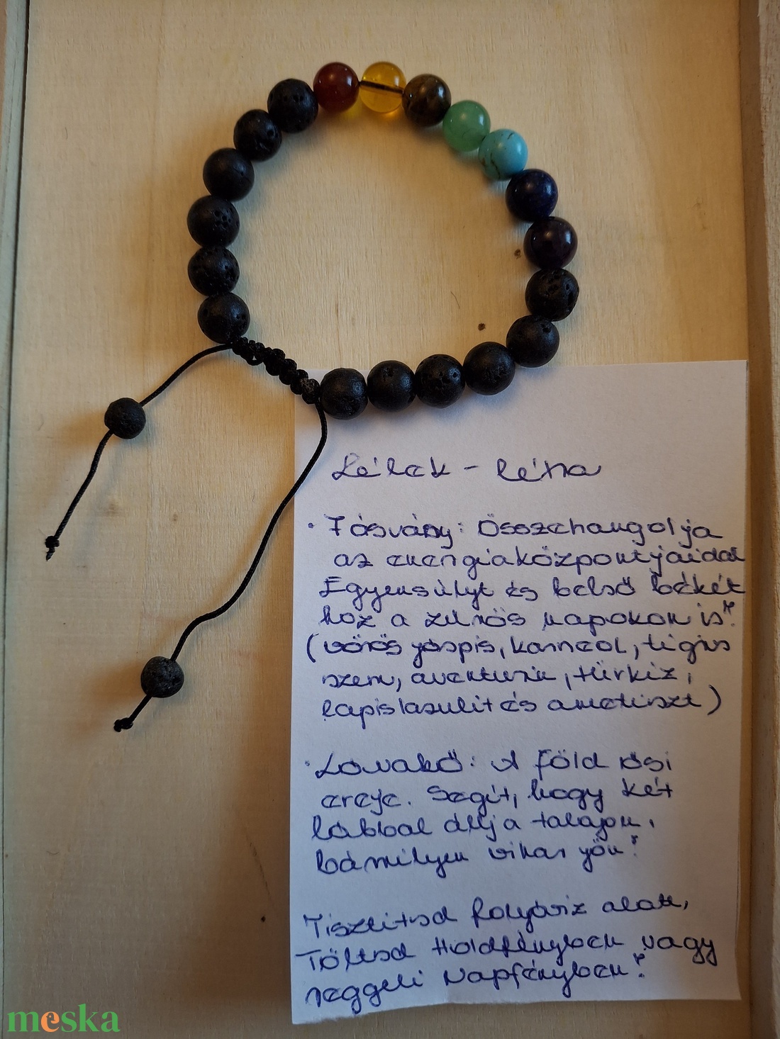 Lélek-Létra � 7 csakra ásvány karkötő lávakővel (Unisex)  - ékszer - karkötő - ásványkarkötő - Meska.hu