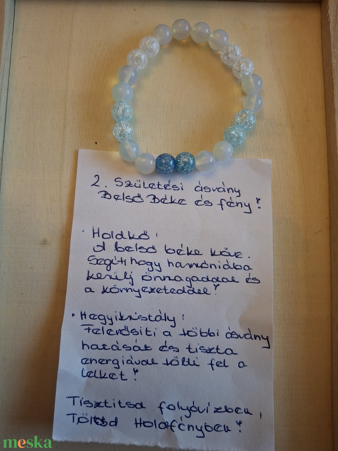 Belső Béke és Fény � Személyre szabott Születésköves Karkötő 2. (Holdkő és Hegyikristály) �� - ékszer - karkötő - ásványkarkötő - Meska.hu