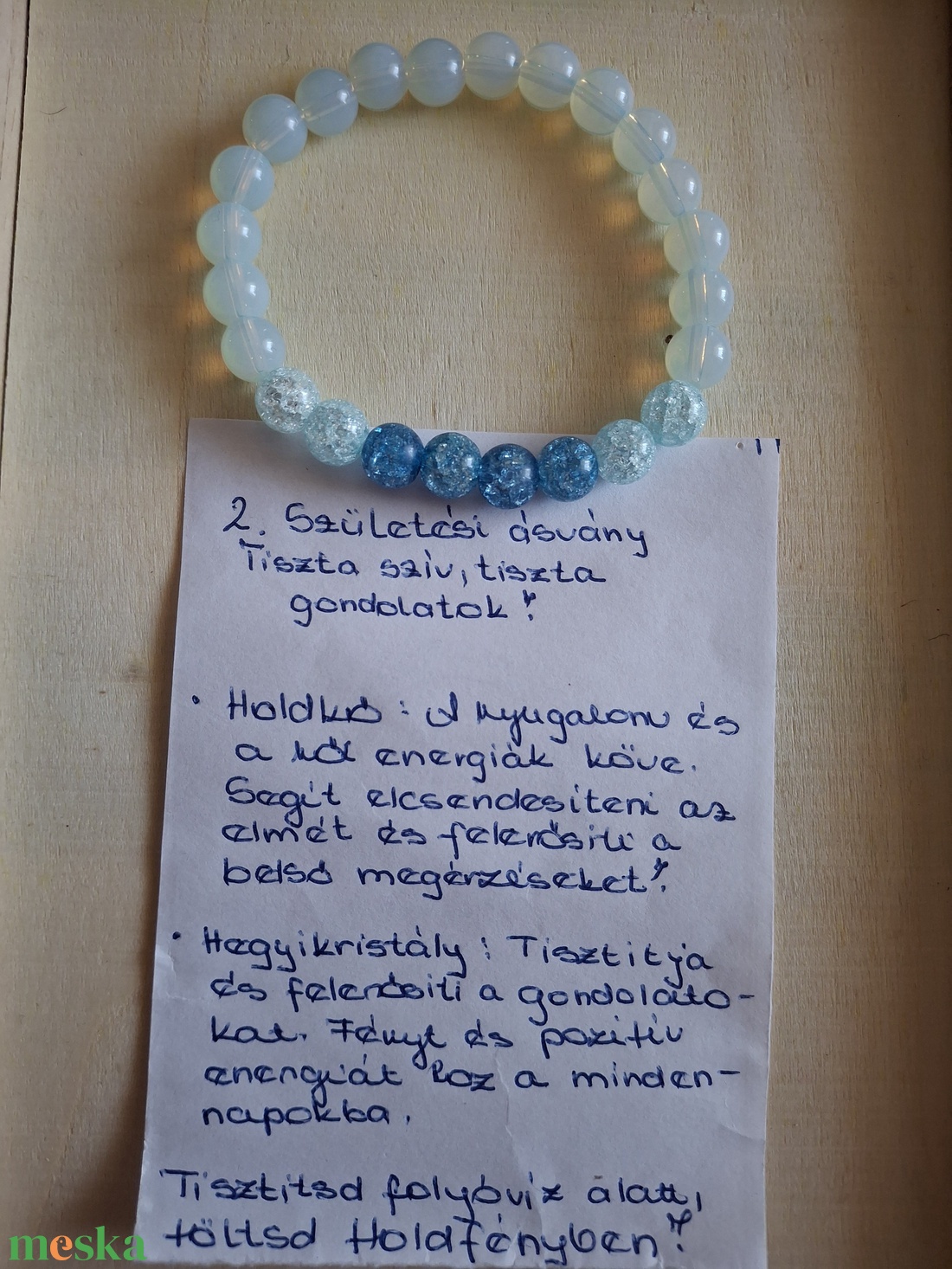 Tiszta Szív, Tiszta Gondolatok � Személyre szabott Születésköves Karkötő 2-es (Holdkő, Hegyikristály) �� - ékszer - karkötő - ásványkarkötő - Meska.hu