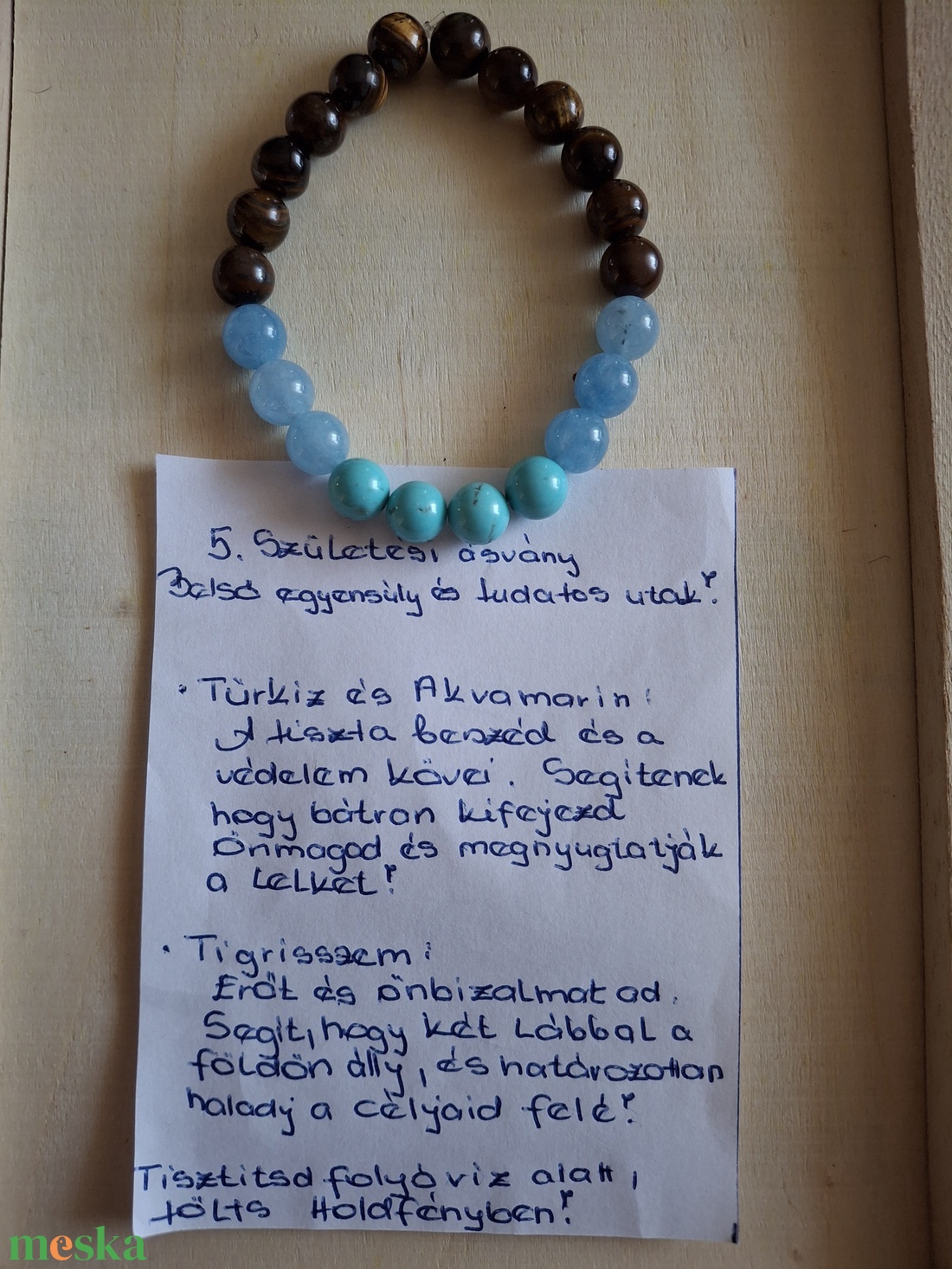 Belső Egyensúly és Tudatos Utak � Személyre szabott Születésköves Karkötő 5-ös (Türkiz, Akvamarin, Tigrisszem) � - ékszer - karkötő - ásványkarkötő - Meska.hu