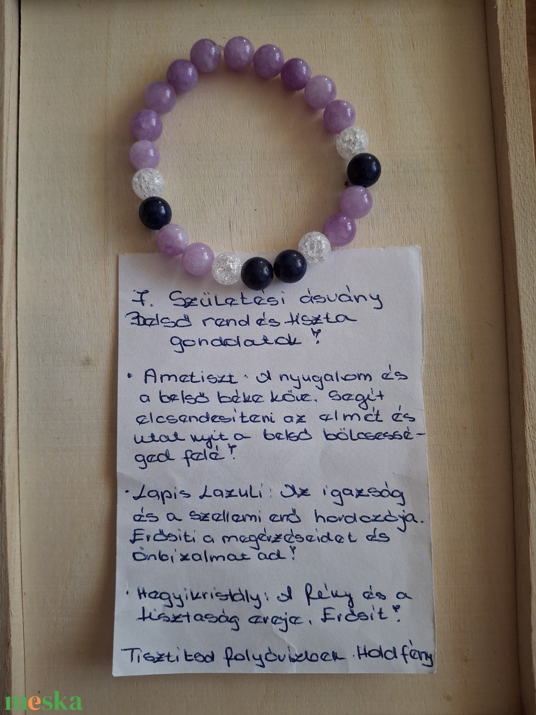 Belső Rend és Tiszta Gondolatok � Személyre szabott Születésköves Karkötő 7-es (Ametiszt, Lapis Lazuli) ��� - ékszer - karkötő - ásványkarkötő - Meska.hu