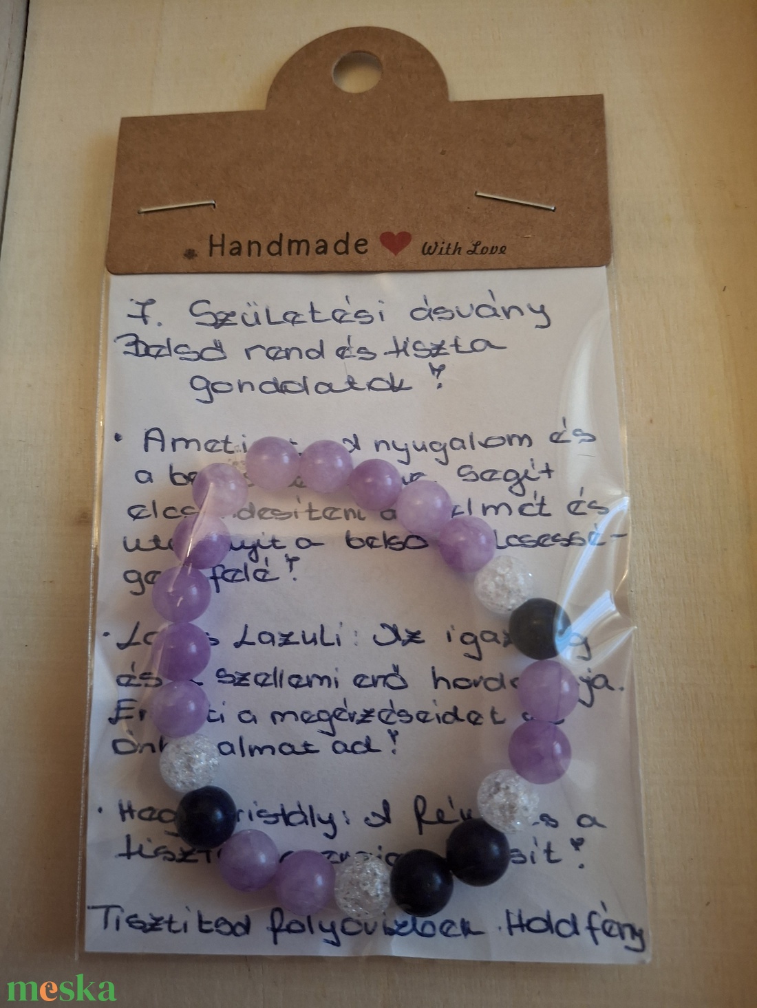 Belső Rend és Tiszta Gondolatok � Személyre szabott Születésköves Karkötő 7-es (Ametiszt, Lapis Lazuli) ��� - ékszer - karkötő - ásványkarkötő - Meska.hu