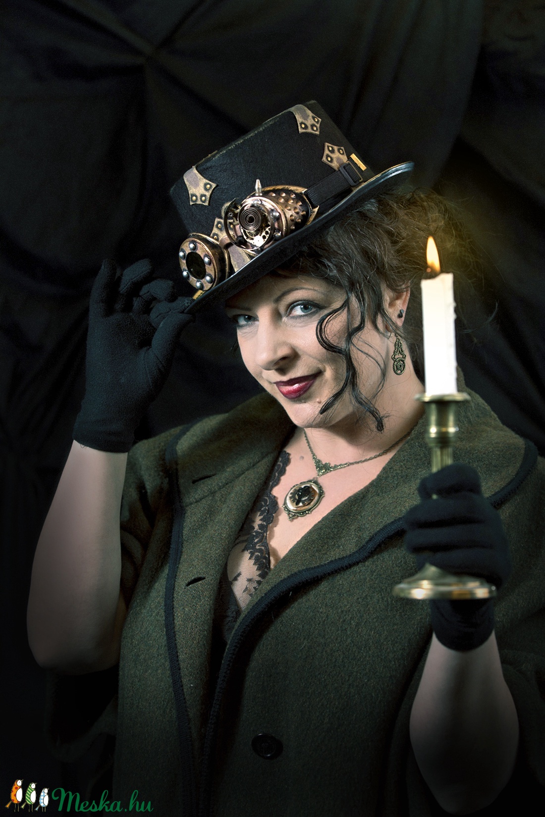Steampunk fémveretes cilinder - ruha & divat - Meska.hu