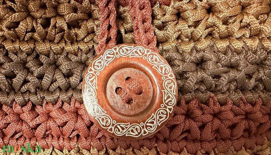 horgolt válltáska - táska & tok - kézitáska & válltáska - vállon átvethető táska - Meska.hu