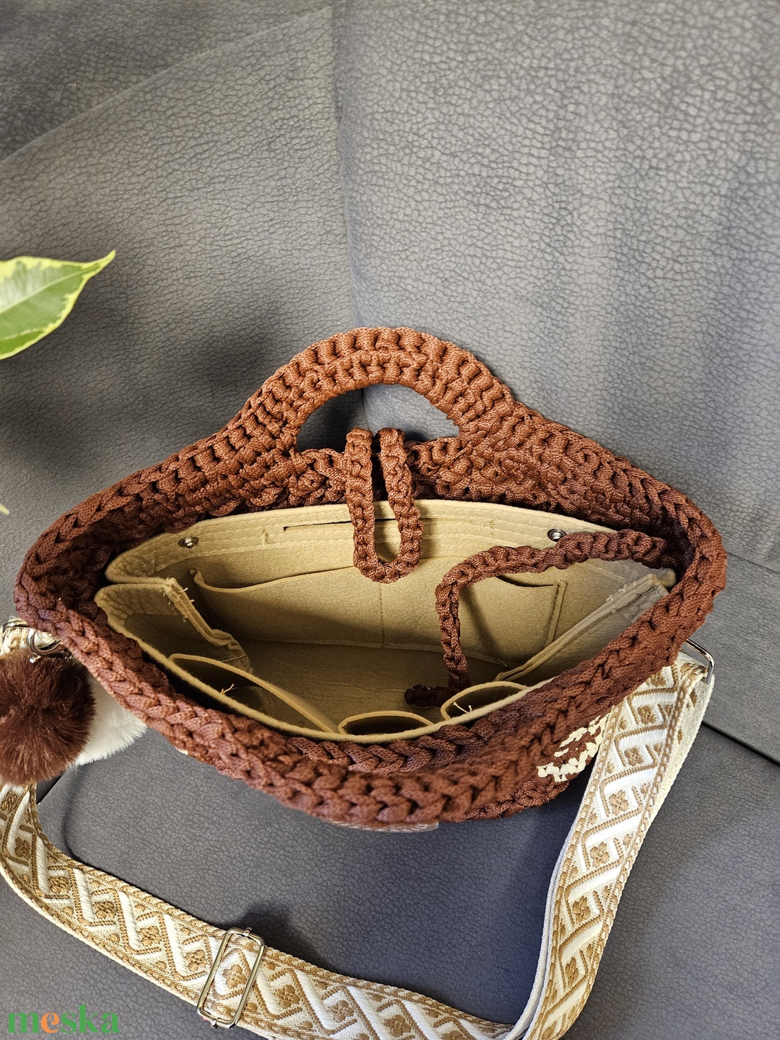 horgolt válltáska - táska & tok - kézitáska & válltáska - vállon átvethető táska - Meska.hu