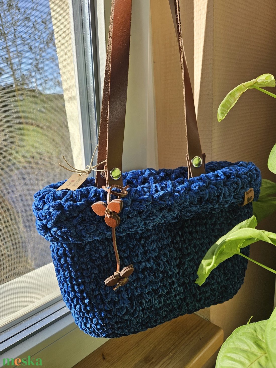 horgolt válltáska - táska & tok - kézitáska & válltáska - belső rendező - Meska.hu