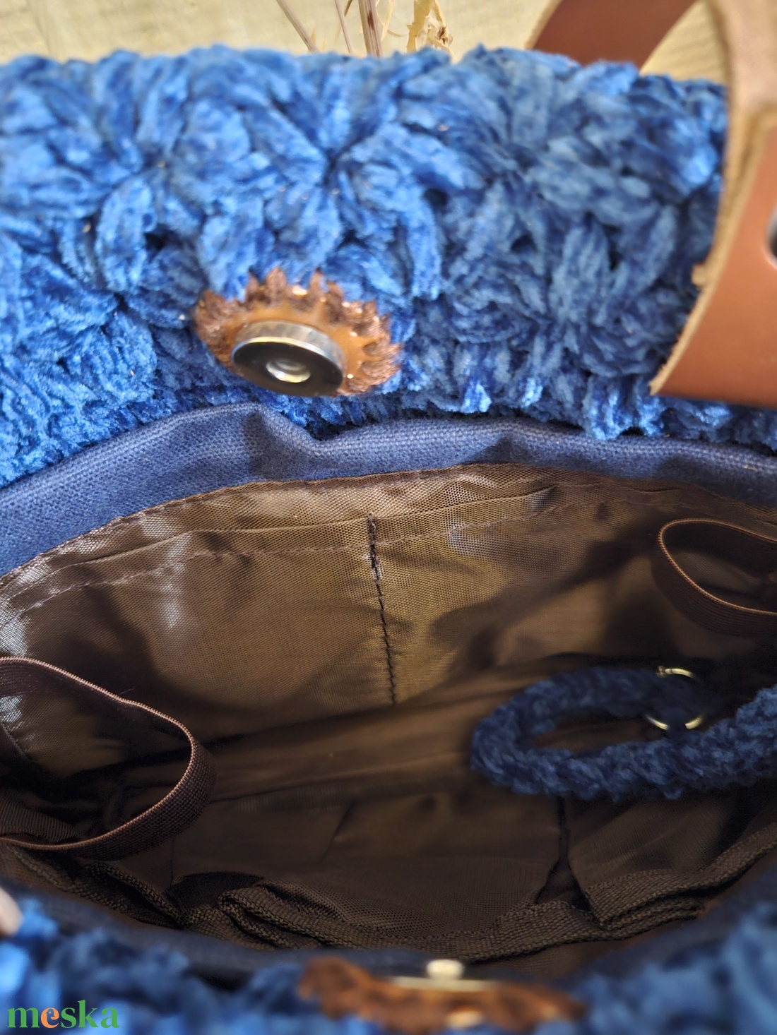 horgolt válltáska - táska & tok - kézitáska & válltáska - belső rendező - Meska.hu