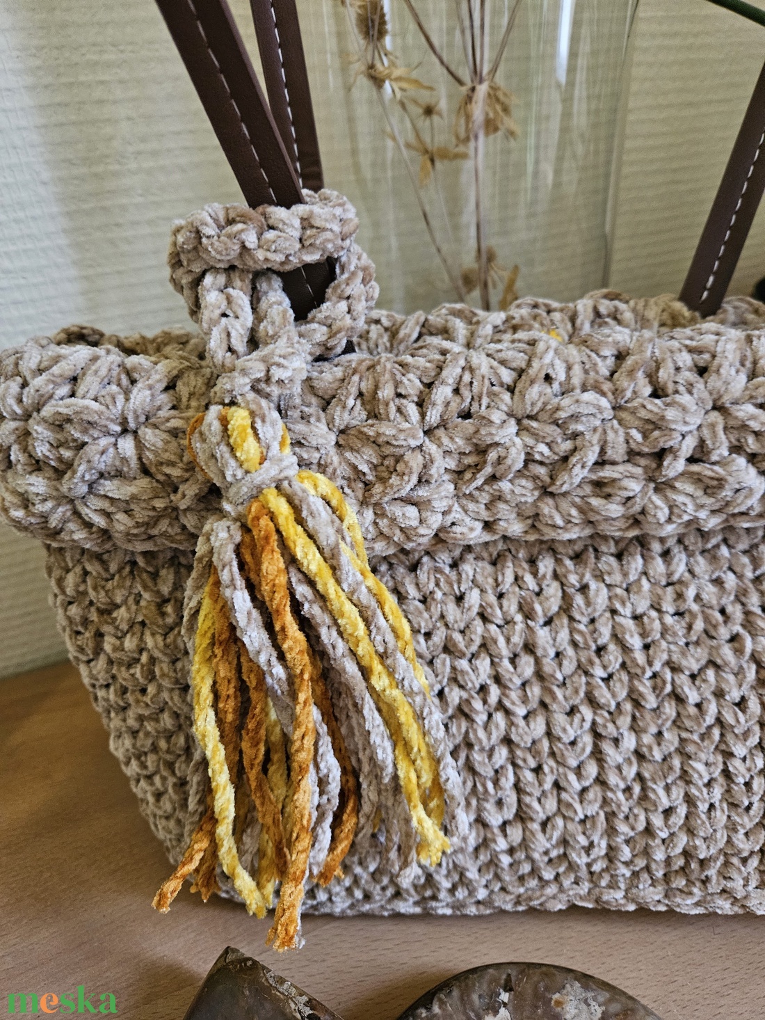 horgolt válltáska - táska & tok - kézitáska & válltáska - belső rendező - Meska.hu