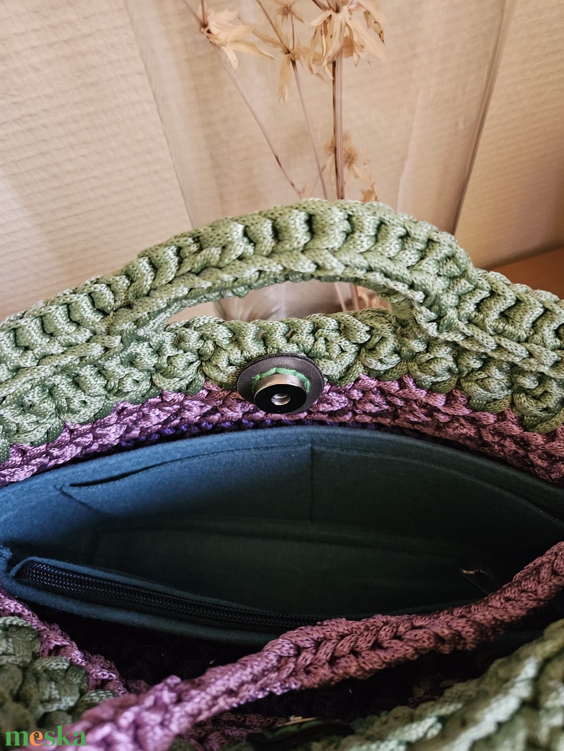 horgolt válltáska - táska & tok - kézitáska & válltáska - vállon átvethető táska - Meska.hu