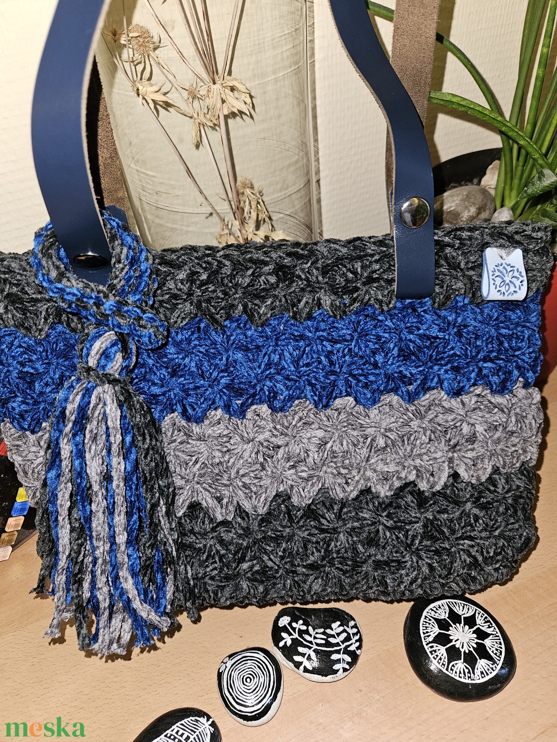 horgolt válltáska - táska & tok - kézitáska & válltáska - belső rendező - Meska.hu