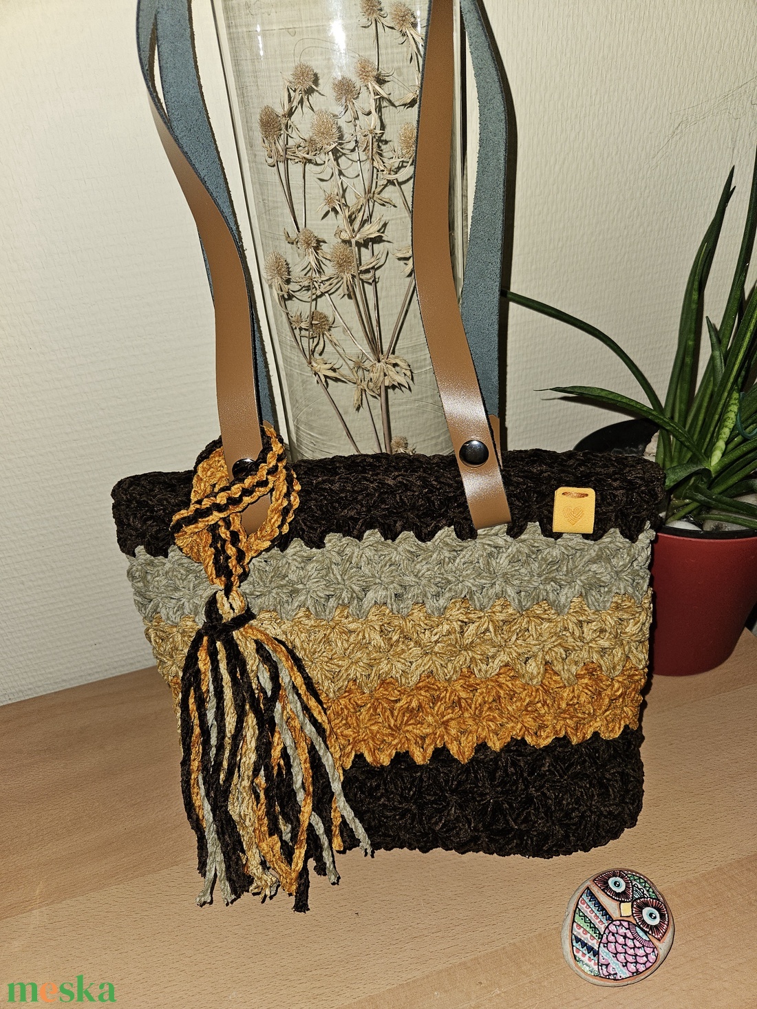 horgolt válltáska - táska & tok - kézitáska & válltáska - belső rendező - Meska.hu