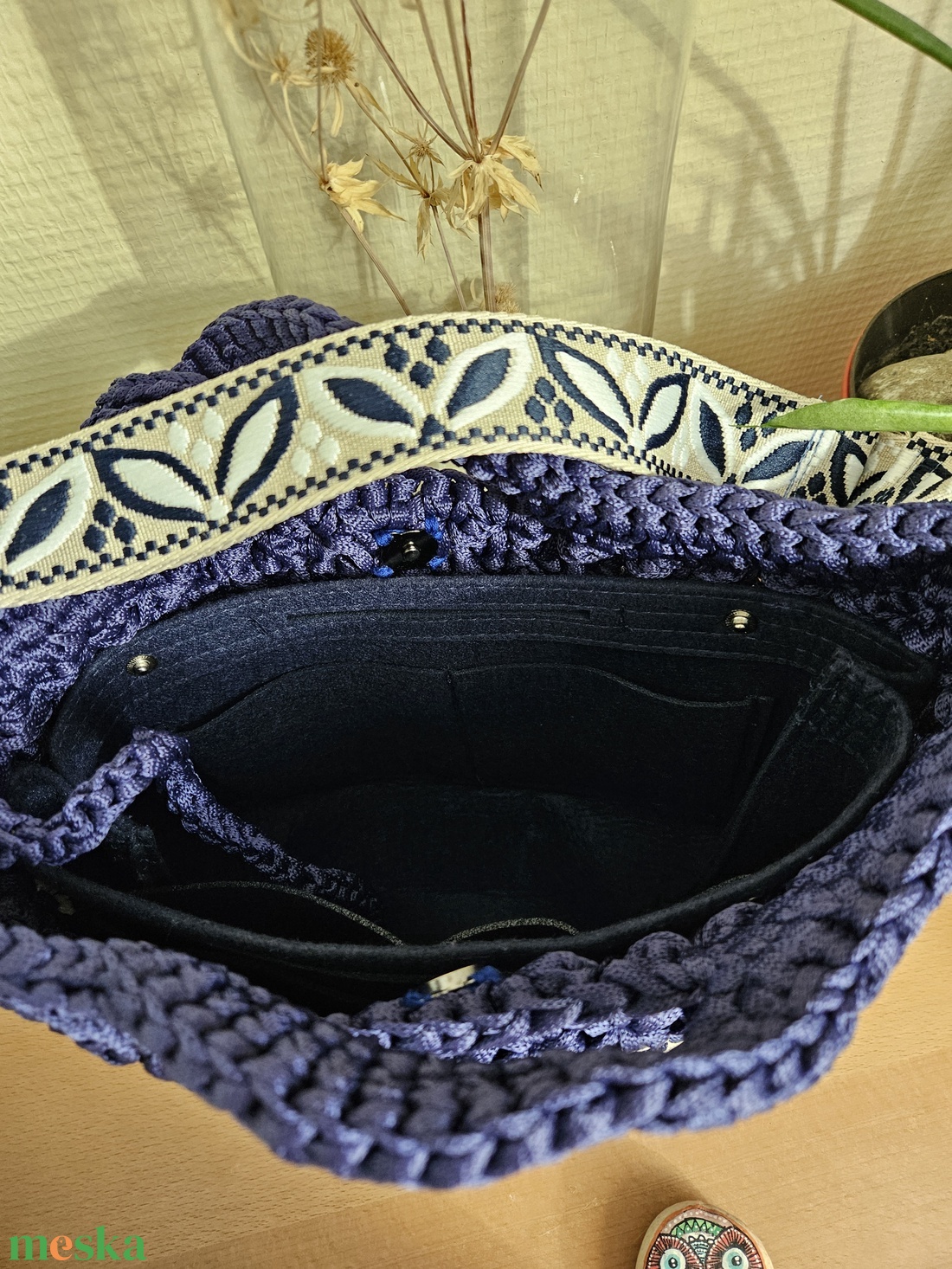 horgolt válltáska - táska & tok - kézitáska & válltáska - vállon átvethető táska - Meska.hu