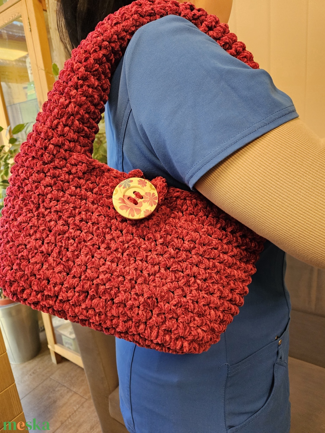 horgolt váll- és kézitáska - táska & tok - kézitáska & válltáska - belső rendező - Meska.hu