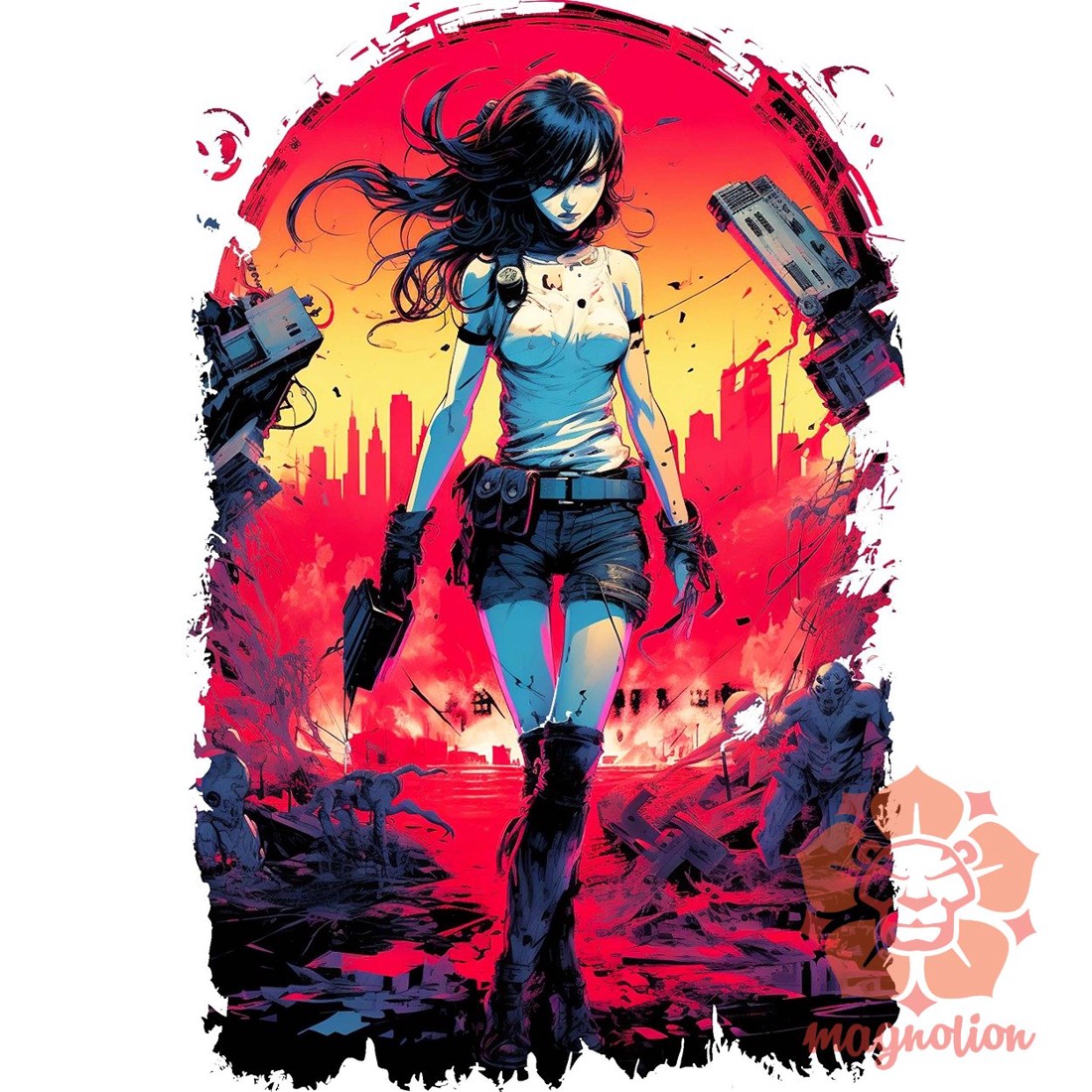 Anime cyberpunk fantázia v1 - ruha & divat - férfi ruha - férfi pulóver - Meska.hu