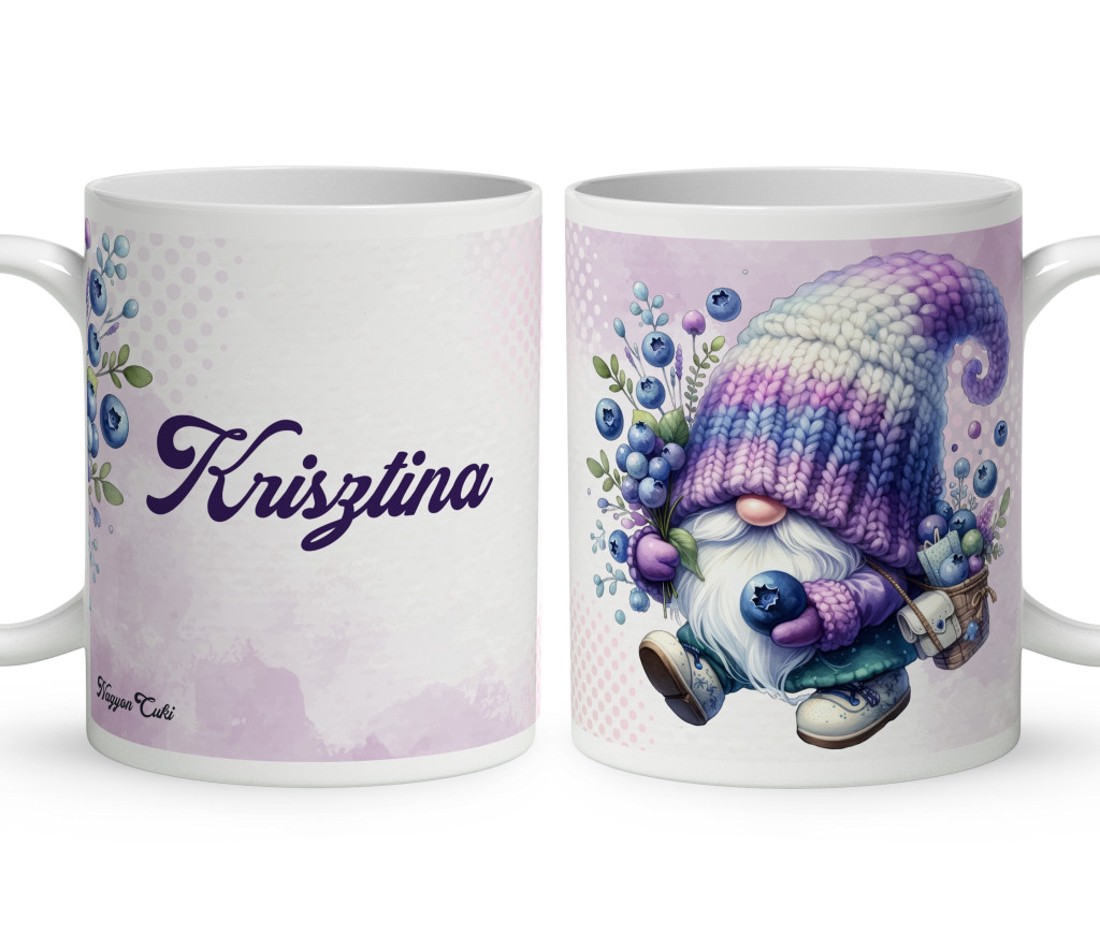 Névvel kérhető - Kalandor Áfonyás manó mintás bögre - otthon & életmód - konyhafelszerelés, tálalás - tálalás - bögre & csésze - Meska.hu