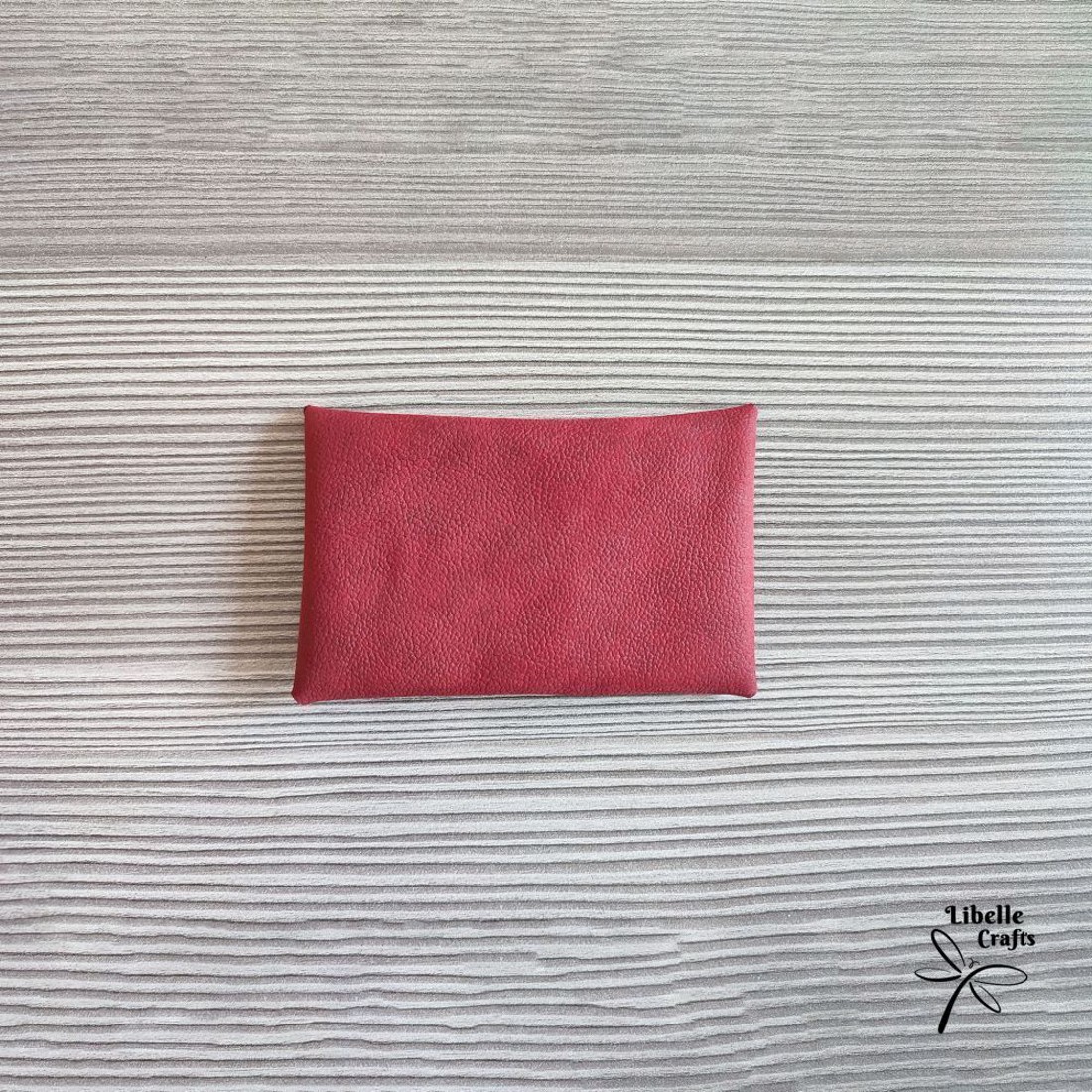 Sötét piros egyfakkos kártyatartó - táska & tok - pénztárca & más tok - kártyatartó & irattartó - Meska.hu