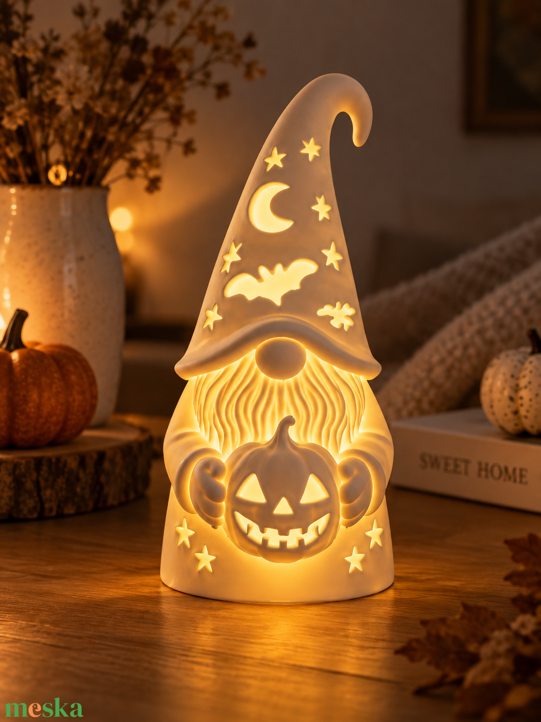 Halloween Gnome � LED mécses tartó - otthon & életmód - gyertya, illat, aroma - mécses és mécsestartó - Meska.hu