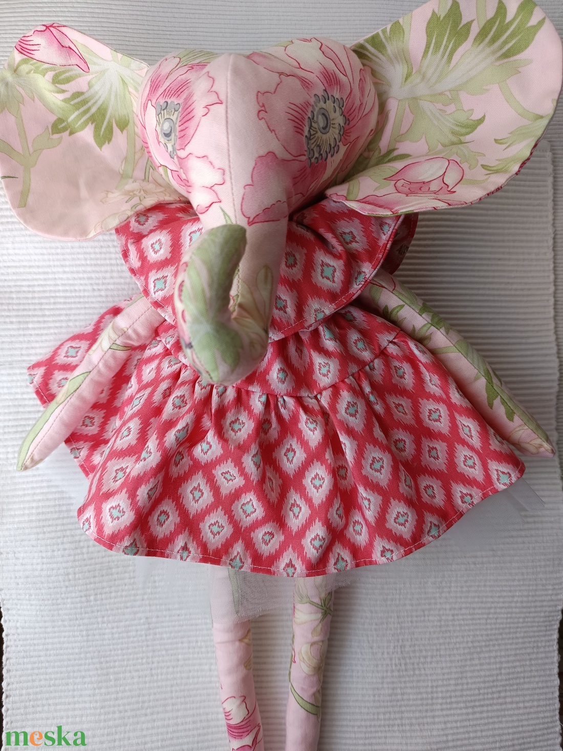 ELEFÁNTBABA -  EPER MINTÁS - játék & sport - baba & babaház - öltöztethető baba - Meska.hu