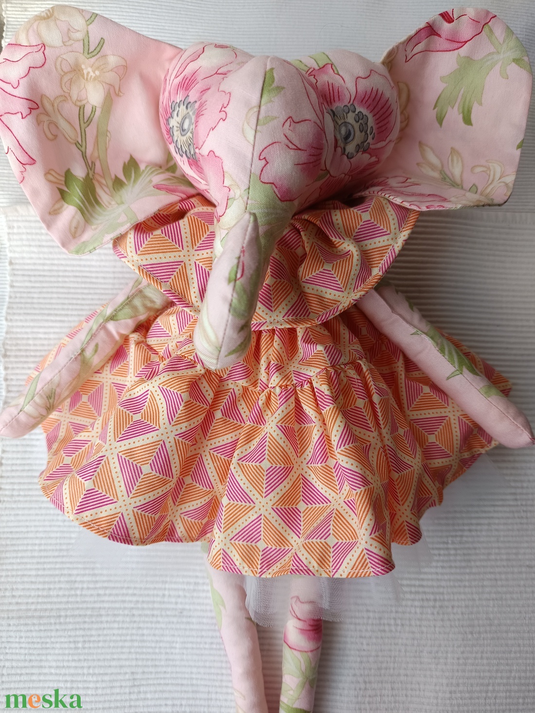 ELEFÁNTBABA -  MACARON MINTÁS - játék & sport - baba & babaház - öltöztethető baba - Meska.hu