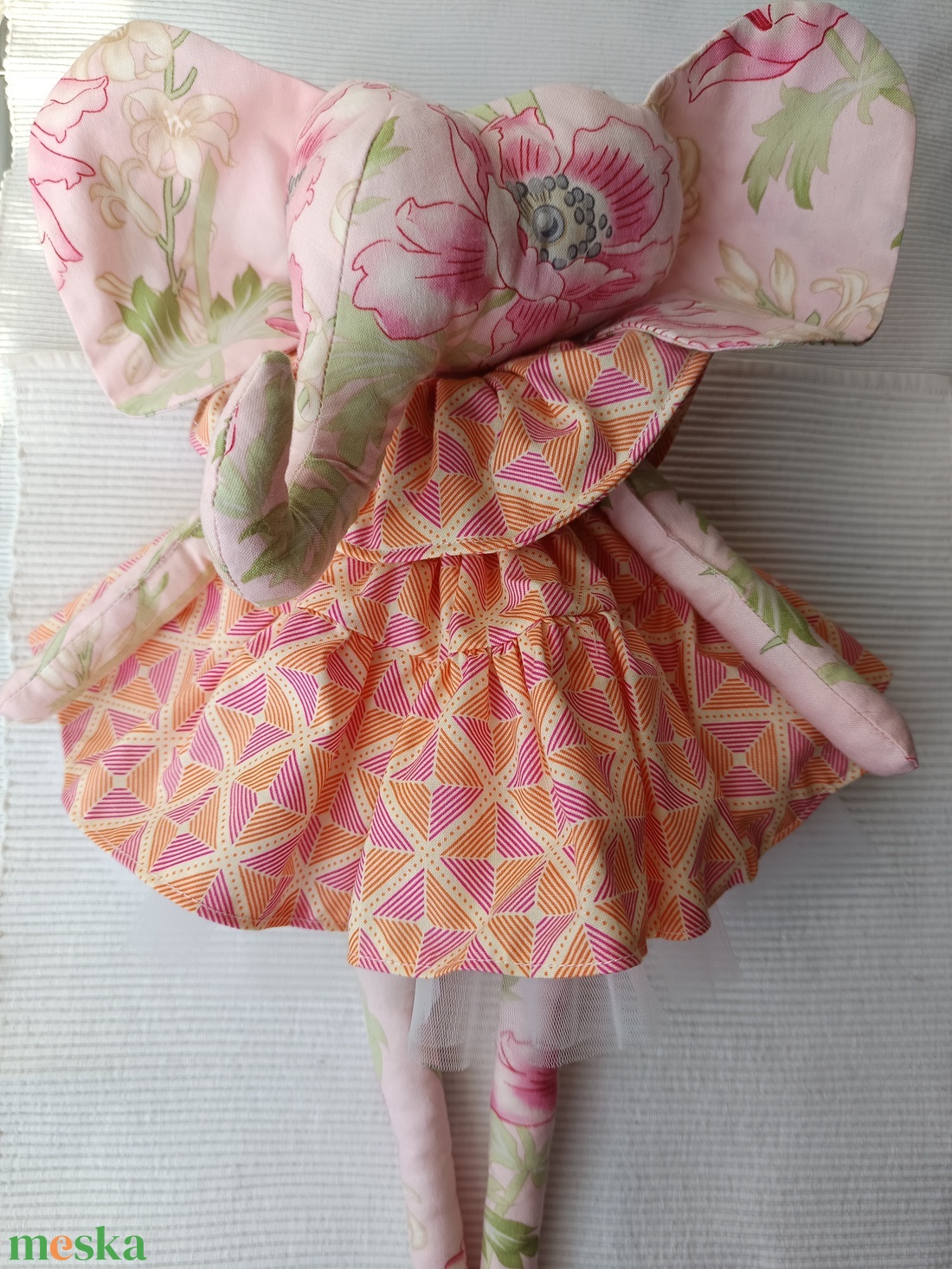 ELEFÁNTBABA -  MACARON MINTÁS - játék & sport - baba & babaház - öltöztethető baba - Meska.hu