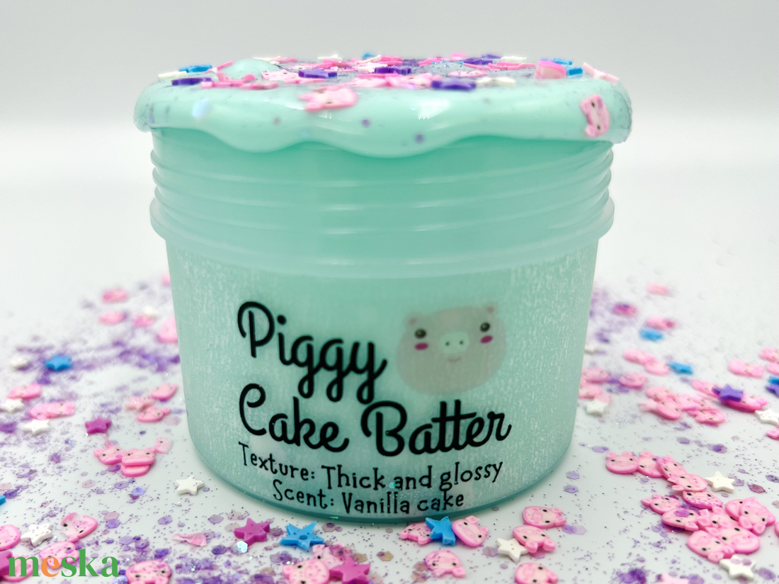 Piggy Cake Batter - thick and glossy - Illatos slime - vanilia torta slime - ASMR - (ragacsgyurma, ragacs, nyálka) - játék & sport - készségfejlesztő és logikai játék - szín és formaválogató játékok - Meska.hu