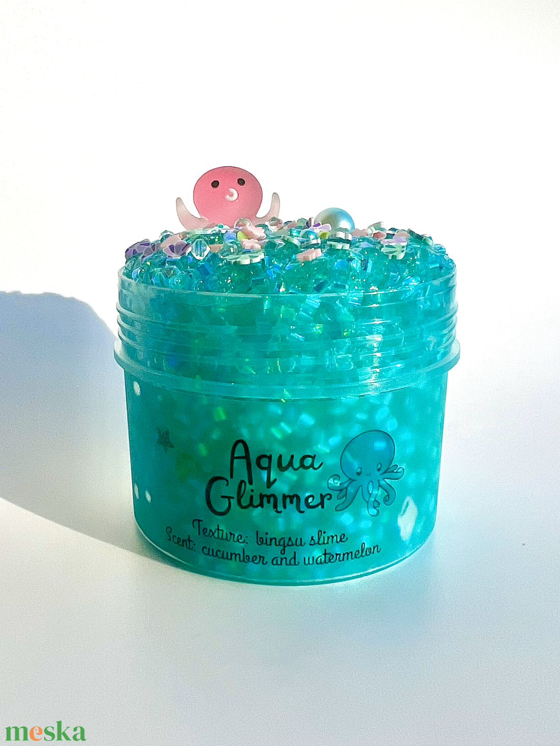 Aqua Glimmer - bingsu slime - Illatos Slime - ASMR (ragacsgyurma, ragacs, nyálka) - játék & sport - készségfejlesztő és logikai játék - szín és formaválogató játékok - Meska.hu