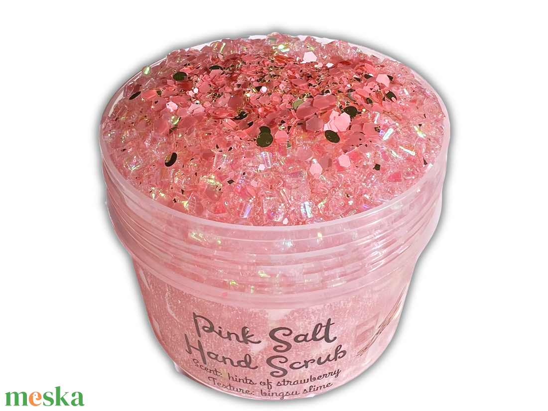 Pink Salt Hand Scrub - bingsu slime - Illatos Slime - ASMR (ragacsgyurma, ragacs, nyálka) - játék & sport - készségfejlesztő és logikai játék - szín és formaválogató játékok - Meska.hu