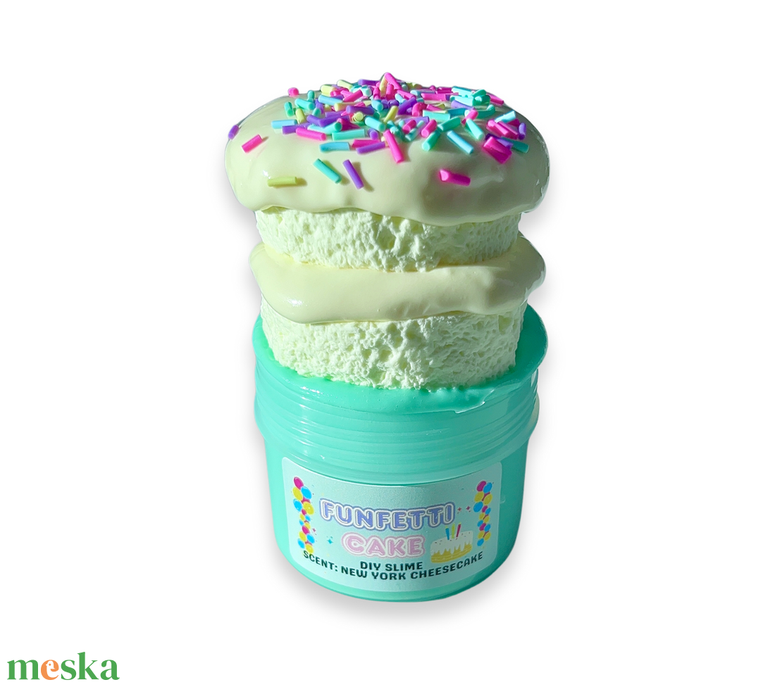 FUNFETTI CAKE - DIY slime - Illatos Slime - ASMR (ragacsgyurma, ragacs, nyálka) - játék & sport - készségfejlesztő és logikai játék - szín és formaválogató játékok - Meska.hu
