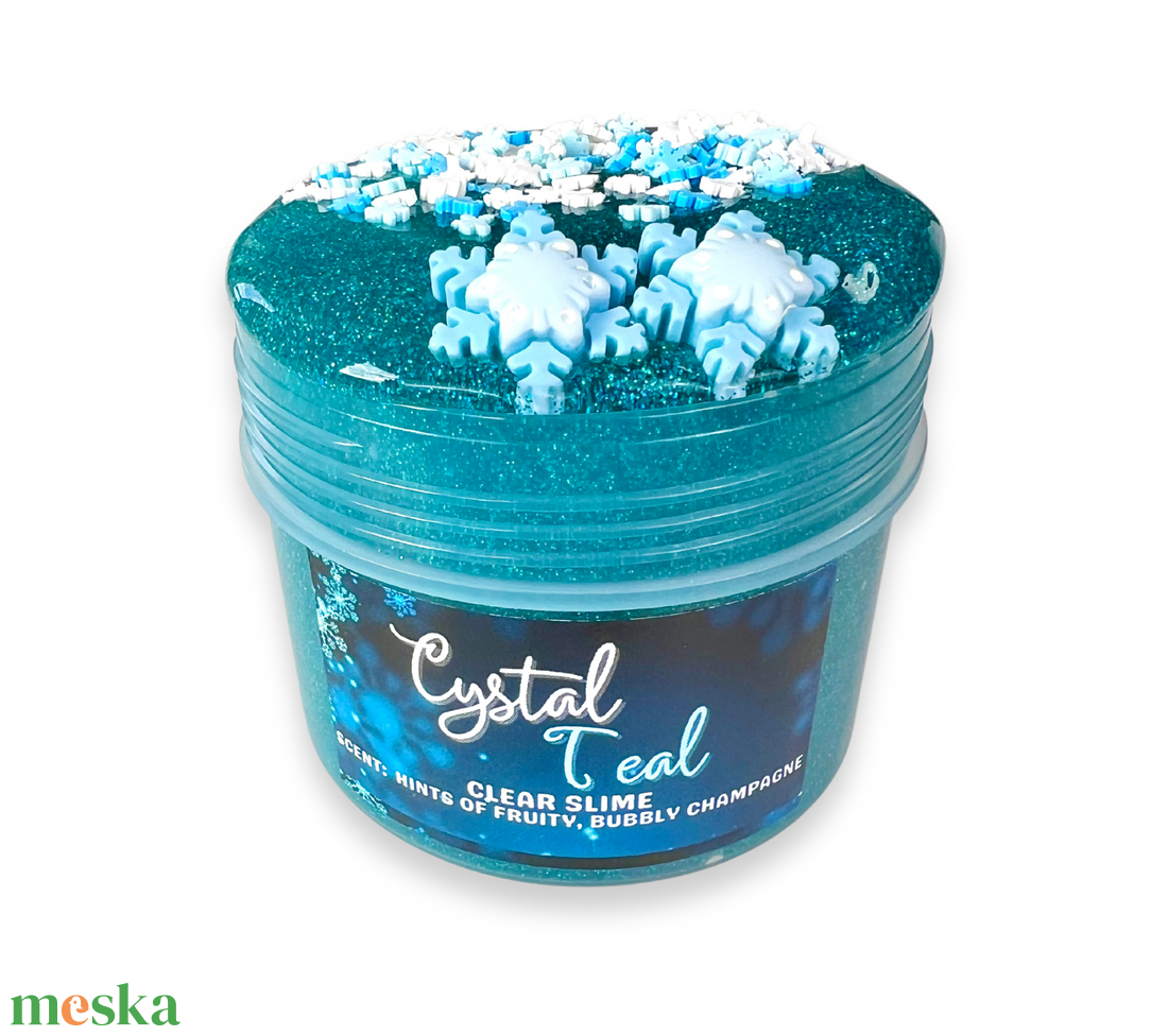 CRYSTAL TEAL - clear slime - illatos - ASMR (ragacsgyurma, ragacs, nyálka) - játék & sport - készségfejlesztő és logikai játék - szín és formaválogató játékok - Meska.hu