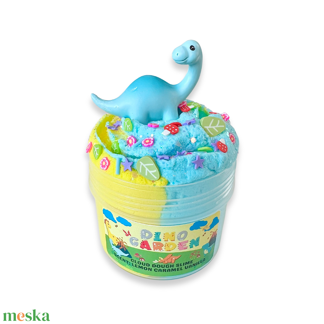 DINO GARDEN - cloud dough slime - felhő-tészta slime - Illatos Slime - ASMR (ragacsgyurma, ragacs, nyálka) - játék & sport - készségfejlesztő és logikai játék - szín és formaválogató játékok - Meska.hu